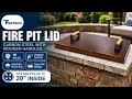 FEBTECH 22 6 Rectangle Fire Pit Lid - Carbon Steel Cover with Wooden Handles