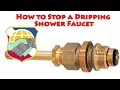 How to Stop a dripping shower faucet - repair leaky bathtub water tap bathroom