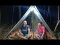 Download Lagu Camping hujan deras di shelter tanah memancing makan enak tidur nyenyak