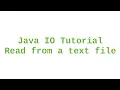 Java IO Tutorial - Read from a text file
