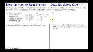 Function Notation Word Problem