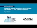 Assessing and Advancing Your Crisis System with SAMHSA s 2025 National Guidelines