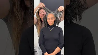 Icy Brown gray coverage blend on curls with #GuyTang