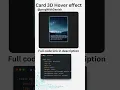 Card hover 3D animation