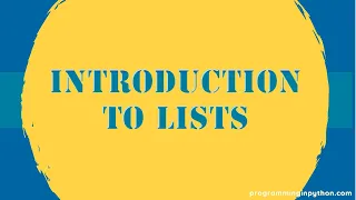 Introduction To Python Lists Python List Python Data Structures - Part 1