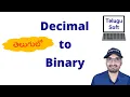 Decimal to Binary Conversion Easy in Telugu Number Systems