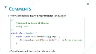 Comments - Java Programming