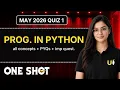 PROGRAMMING IN PYTHON in ONE SHOT All Concepts PYQs Covered Quiz 1 May 2026 IIT MADRAS BS
