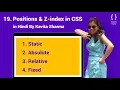 Positions Z-index in CSS - HTML tutorial for beginner in Hindi Part-19