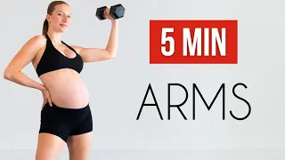 5 MIN ARM WORKOUT - With Dumbbells | Pregnancy Friendly