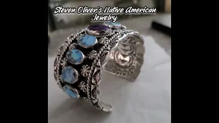 How to make a turquoise cuff bracelet with 925 sterling silver handmade Native American jewelry