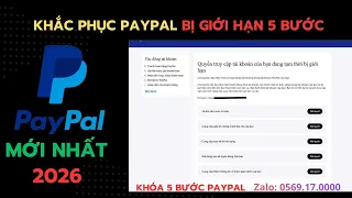 HƯỚNG DẪN MỞ KHÓA 5 BƯỚC PAYPAL | PAYPAL BỊ KHÓA | CÁCH MỞ KHÓA | DƯƠNG THỊ VÂN OFFICIAL