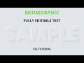 Neumorphism Text Effect Editable Text CSS Tutorial CC Code