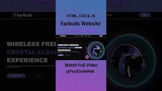 Earbuds Website Using HTML CSS Step by Step Tutorial Fast Code