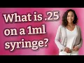 What is 25 on a 1ml syringe