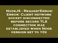 NodeJS RequestError Error Client network socket disconnected before secure TLS connection was es