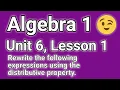 Algebra 1 Unit 6 Lesson 1 Retrieval Problems Grade 9