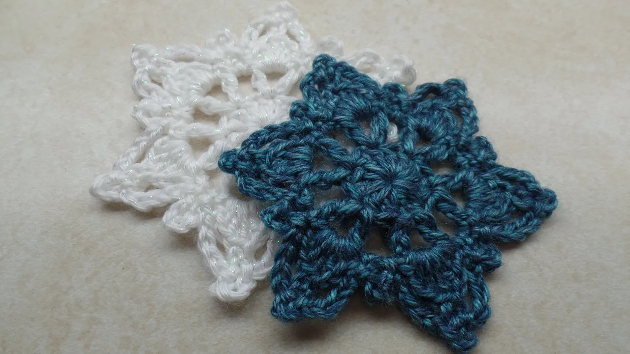 How to Crochet Winter Snowflake Applique #TUTORIAL #278