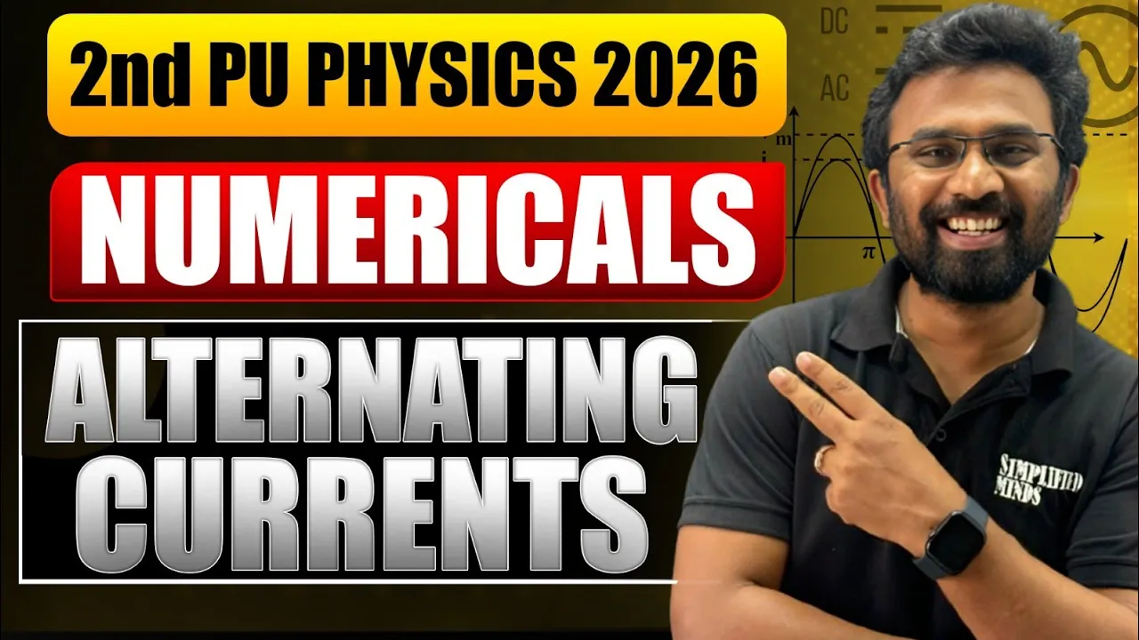 2nd PU Physics Numerical 2026 | Alternating Currents Important Numerical