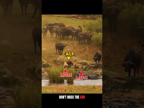 When Buffaloes Fight Back 😳🦁#Lion #Buffalo #Wildlife #Animal #lionvsbuffalo