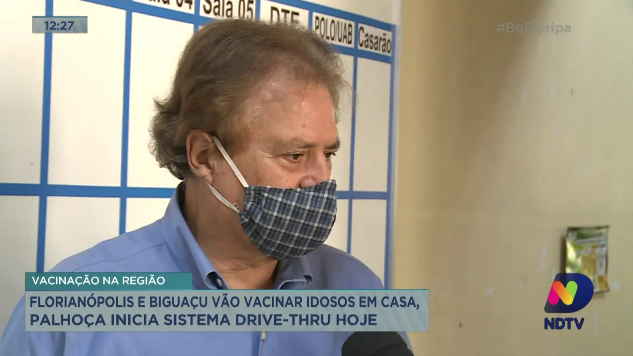 Florianópolis e Biguaçu vão vacinar idosos em casa e Palhoça inicia sistema drive-thru hoje
