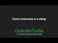Count consonants in a string GeeksforGeeks