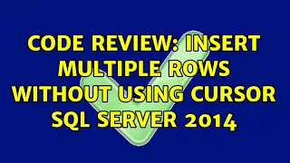 Code Review Insert multiple rows without using CURSOR SQL Server 2014
