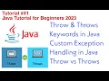 Throw Throws Keyword In Java Custom Exception Handling in Java Throw vs Throws Full Explained