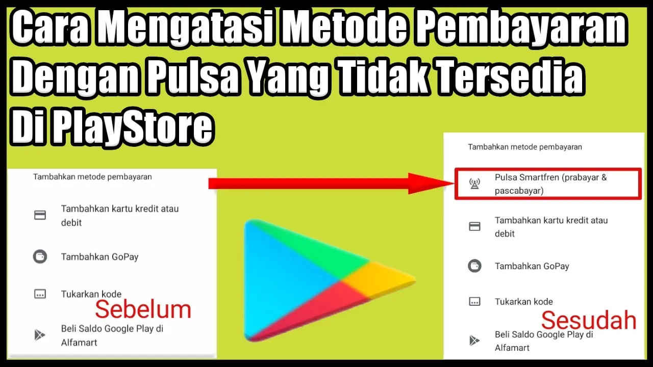 cara menambahkan pulsa telkomsel di metode pembayaran play store. 