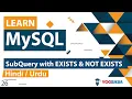MySQL SubQuery with EXISTS NOT EXISTS Tutorial in Hindi Urdu
