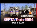 SEPTA Doylestown Train 6594 at Glenside Silverliner IV 288 May 1 2026