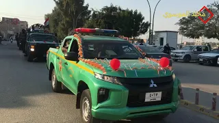 استعراض قيادة شرطة المثنى بمناسبة تسعة كانون عيد الشرطة العراقية في شوارع المحافظة 