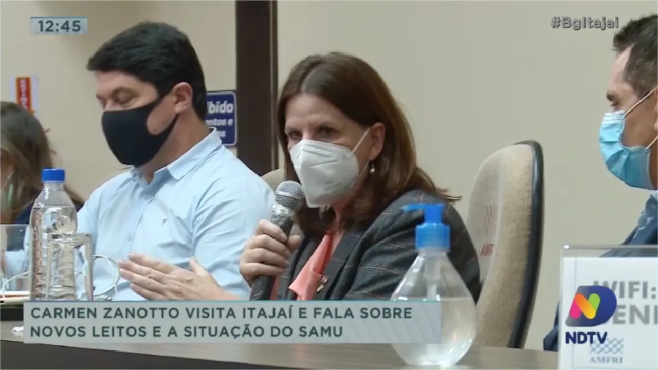 Carmen Zanotto visita Itajaí e fala sobre novos leitos para região e a situação do Samu