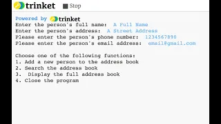 Address Book Python Program