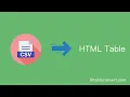 How to Convert CSV to HTML table Online