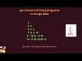 Java Number changing pyramid pattern in Telugu