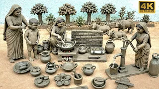 12 Cute Miniature Clay Kitchen Set Diy | How to Make Polymer Clay Handmade All Kitchen Set Mitti Art