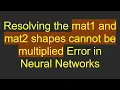 Resolving the mat1 and mat2 shapes cannot be multiplied Error in Neural Networks