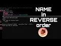FORTRAN Print the name in REVERSE order