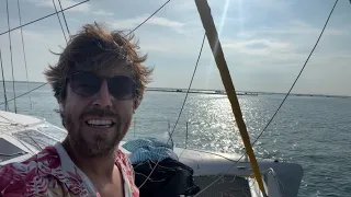 Sailing busy part of the Malacca Strait to Singapore