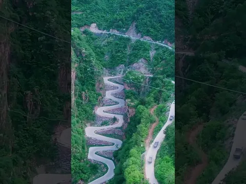China’s Terrifying 16-Turn Mountain Road! Would You Dare to Drive It? 😱 #shorts