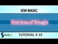 FIND AREA OF TRIANGLE GW Basic Tutorial 10