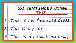 This Sentences 20 Sentences with This Simple Sentences