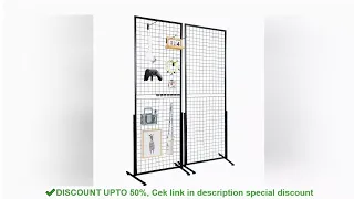 SucceBuy Grid Wall Panels Tower Wire Gridwall Display Racks Double Side Gridwall Panels for Art