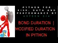 Bond Duration Modified Duration Duration Modified Duration Calculation in Python