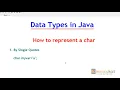 basics of char data type in Java