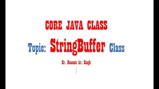 StringBuffer Class in java