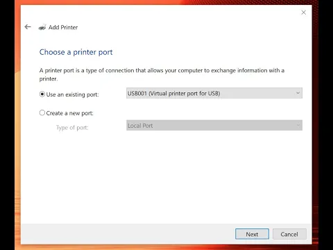Download MP3 Adding USB001 virtual printer port when manually installing printer drivers