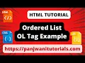 HTML By Pankaj Panjwani 14 Ordered List In Hindi