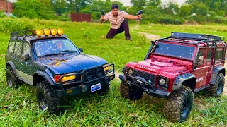 Traxxas Defender Car vs Toyota Land Cruiser Rc Car Mud Testing 🔥🔥